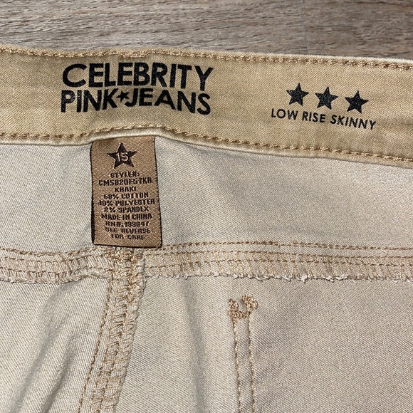 Celebrity pink jeans size 15 tan color low rise skinny - Picture 6 of 8